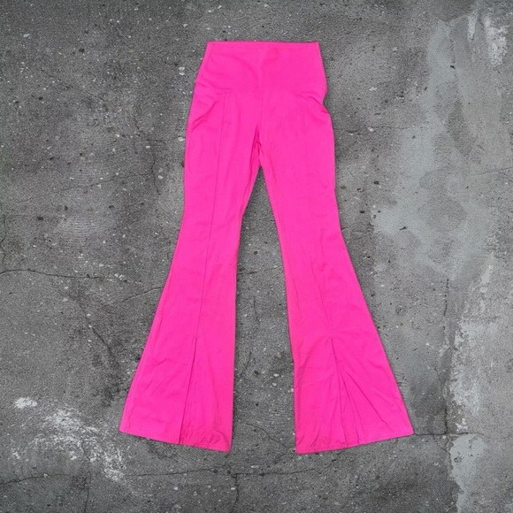 JoyLab Pants - pink flare leggings barbiecore yoga pilates y2k dollette coquette slit
